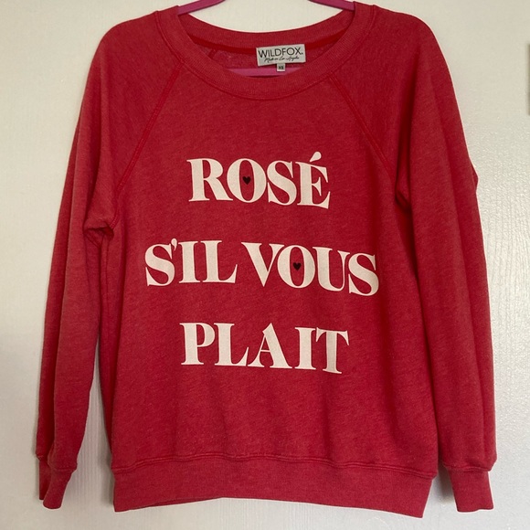 Wildfox RosΓ© Sβil Vous Plait Scarlet Crewneck Sweater - Picture 5 of 6